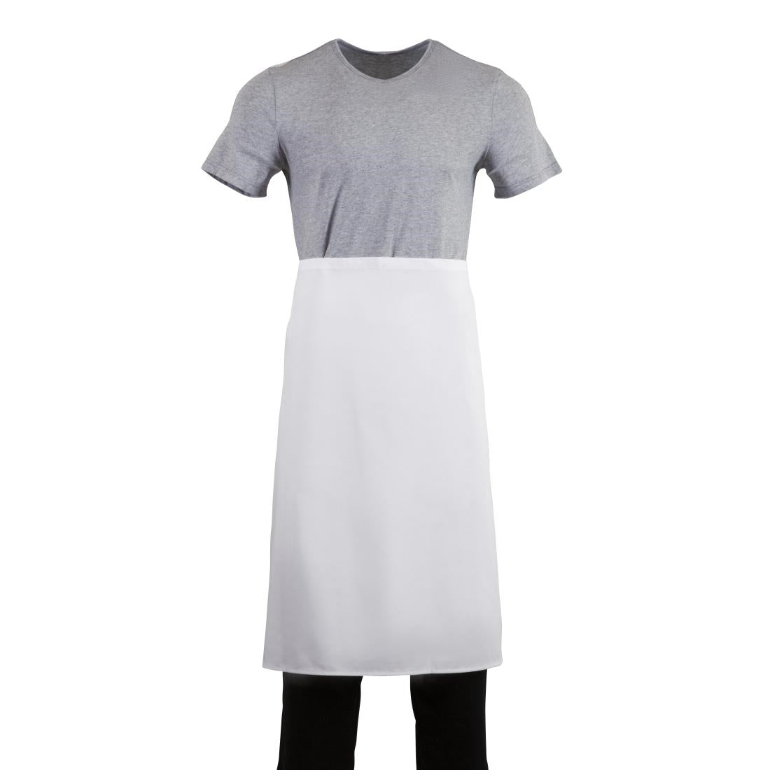 Whites Regular Waist Apron White Polycotton - 36x30" Long