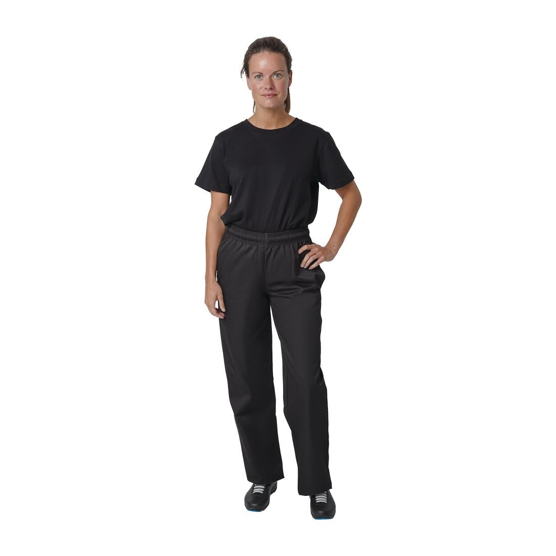 Whites Vegas Chefs Trousers Black Polycotton - Size L