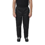 Whites Vegas Chefs Trousers Black Polycotton - Size XL