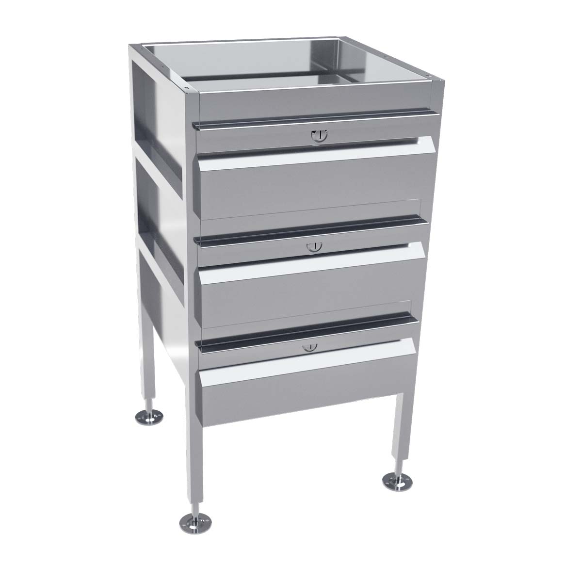 Lockable Freestanding Stainless Steel Drawer Unit (3 drawers) – Newhand ...