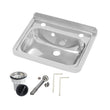 Wall Mounted Hand Basin -  2 Tap Hole - Inc Wall Brackets, Overflow Kit & Plug & Waste.