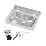 Wall Mounted Hand Basin -  2 Tap Hole - Inc Wall Brackets, Overflow Kit & Plug & Waste.