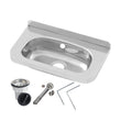 Compact Stainless Steel Hand Basin - Inc Wall Brackets, Overflow Kit & Plug & Waste