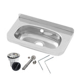Compact Stainless Steel Hand Basin - Inc Wall Brackets, Overflow Kit & Plug & Waste