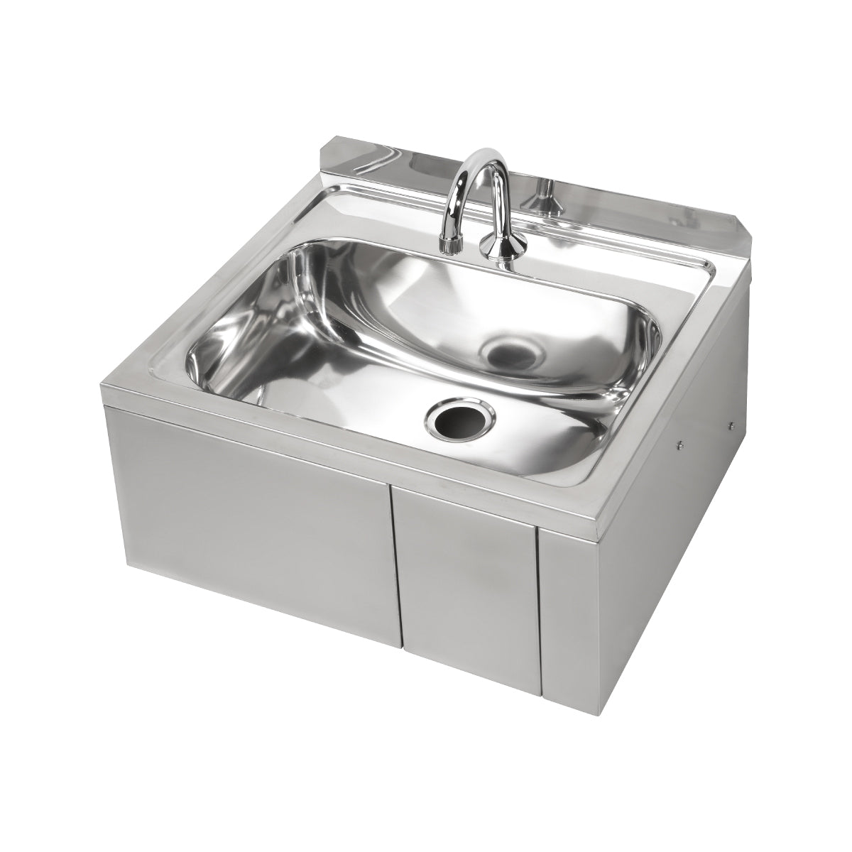 Hands Free Knee Operated Stainless Steel Time Flow Basin -with Thermostatic mixing valve.