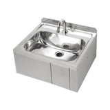 Hands Free Knee Operated Stainless Steel On/Off Basin -with Thermostatic mixing valve.