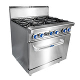 6 Burner With Oven W914 X D790 X H1165 Cookrite ATO-6B-F-NG