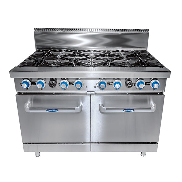 8 Burner With Oven W1219 X D790 X H1165 | Cookrite 1 ATO-8B-F-LPG