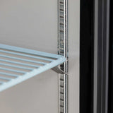 Two Door Commercial Glass Door Bar Fridge with Stainless Steel Counter B215G