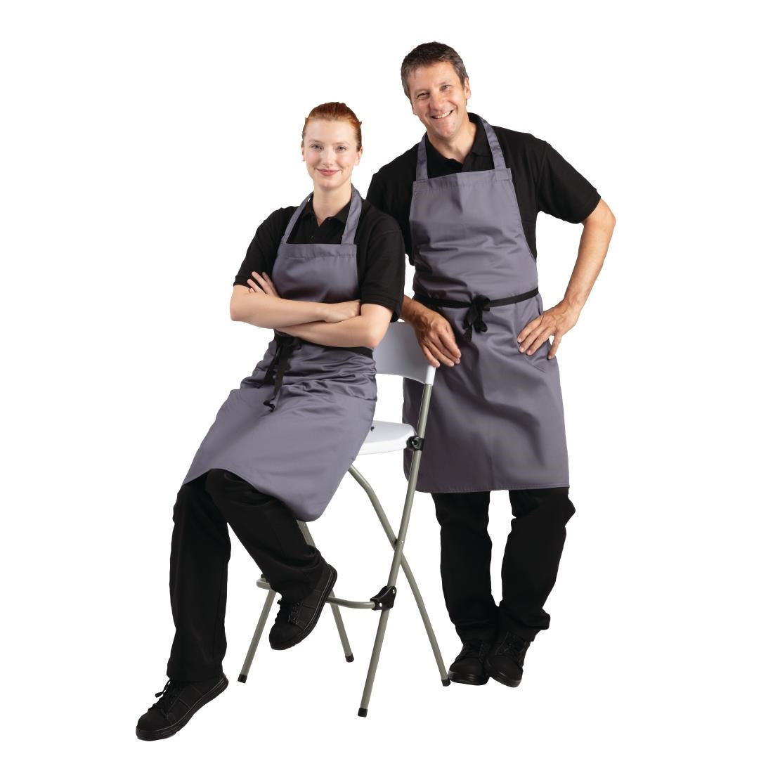 Whites Bib Apron Polycotton Charcoal