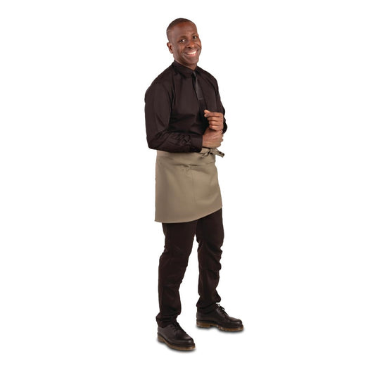Whites Short Bistro Apron Tan - 750x373mm 29.5x14.7"