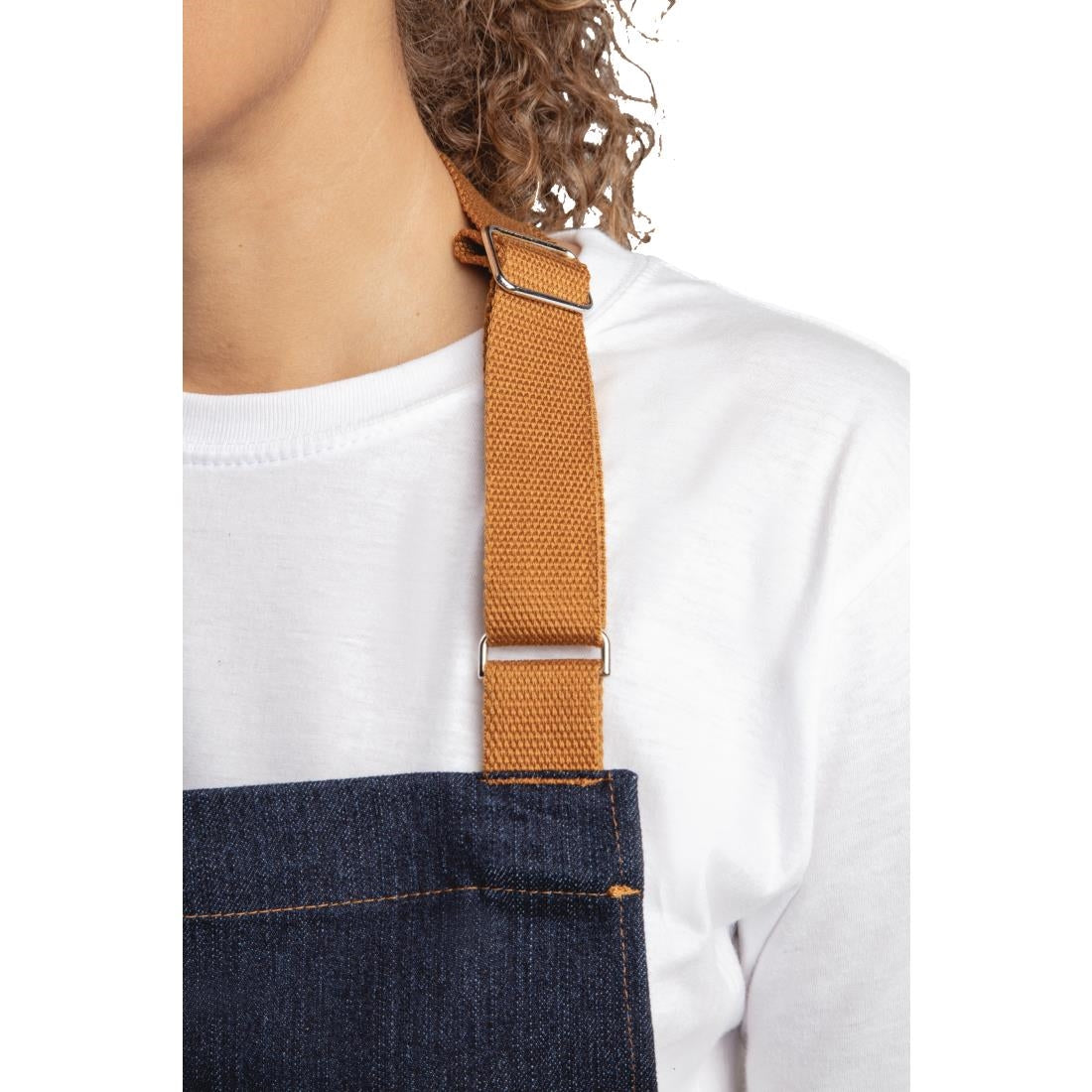 Southside Bib Apron Denim Blue (Tan Ties) - 700x1000mm