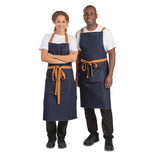 Southside Bib Apron Denim Blue (Tan Ties) - 700x1000mm