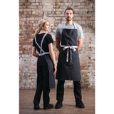 Southside X-Cross Back Bib Apron Denim Black - 1000x700mm