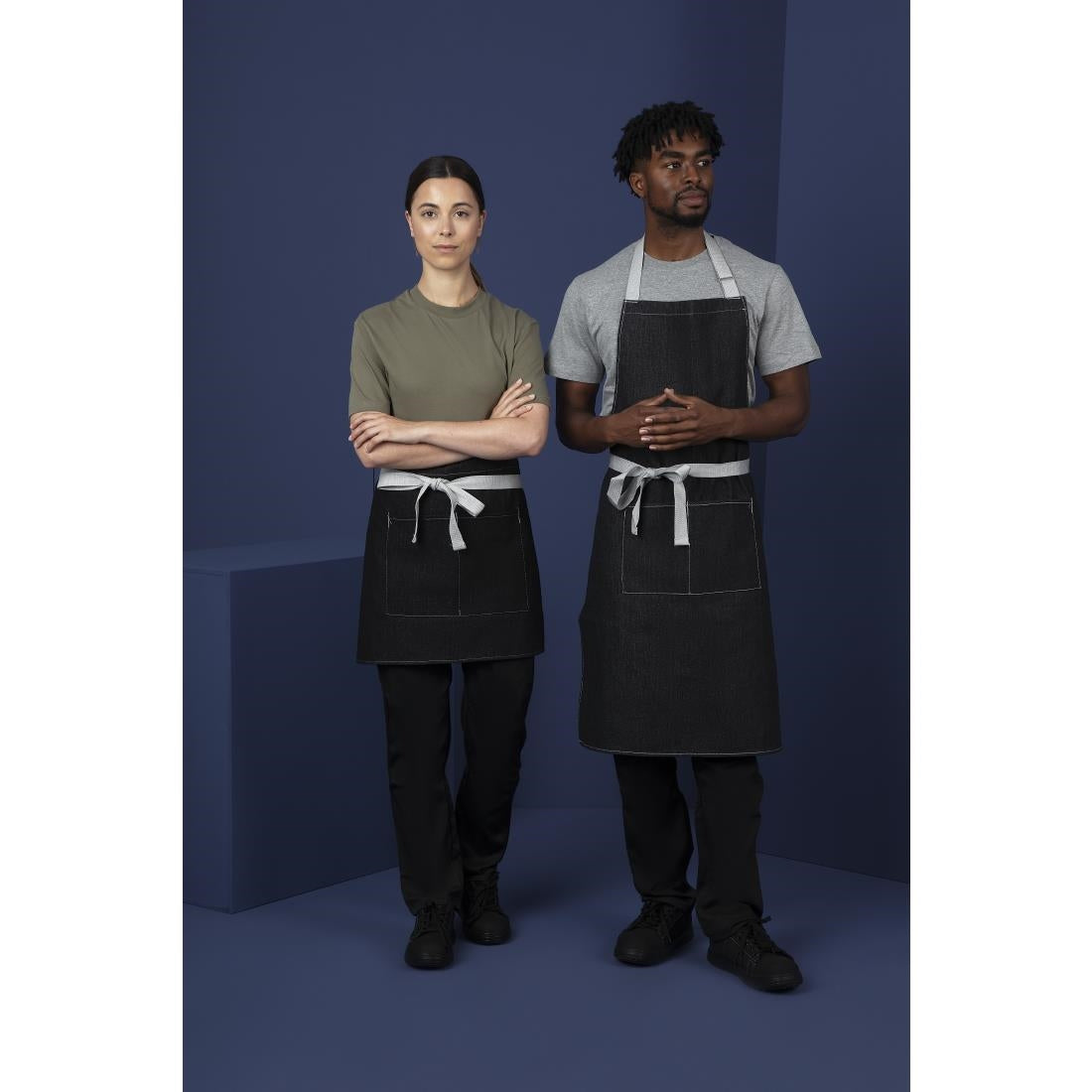 Southside Waist Apron Denim Black - 700x430mm