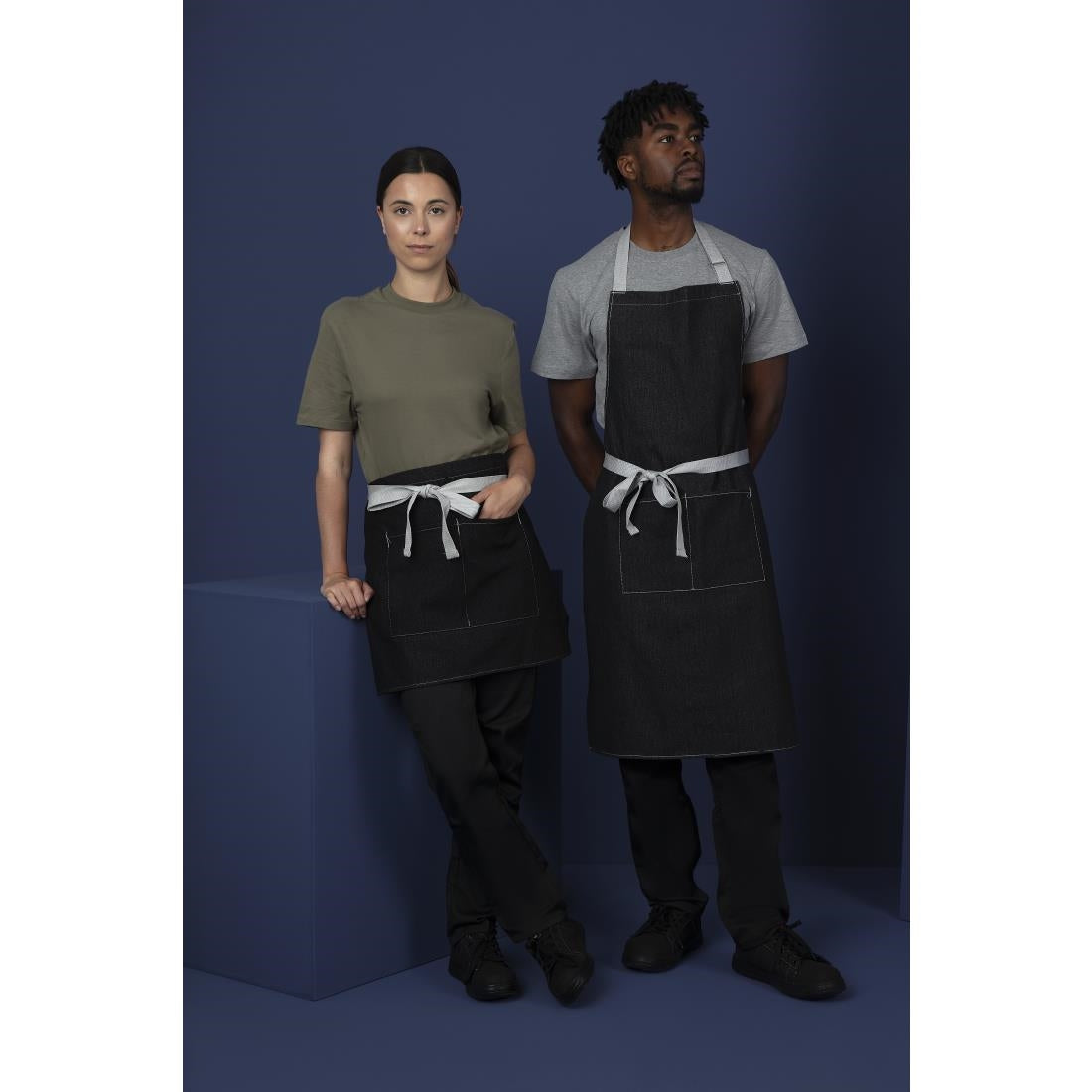 Southside Waist Apron Denim Black - 700x430mm