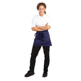 Whites Short Bistro Apron Navy Blue - 750x373mm 29.5x14.7"