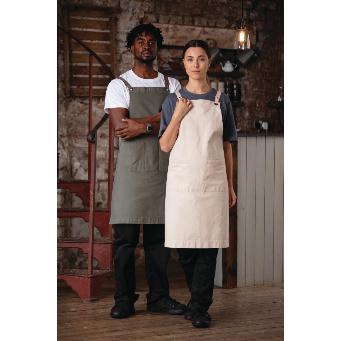 Southside Cotton Canvas Bib Apron Khaki