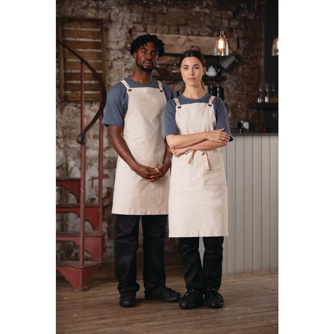 Southside Cotton Canvas Bib Apron Stone