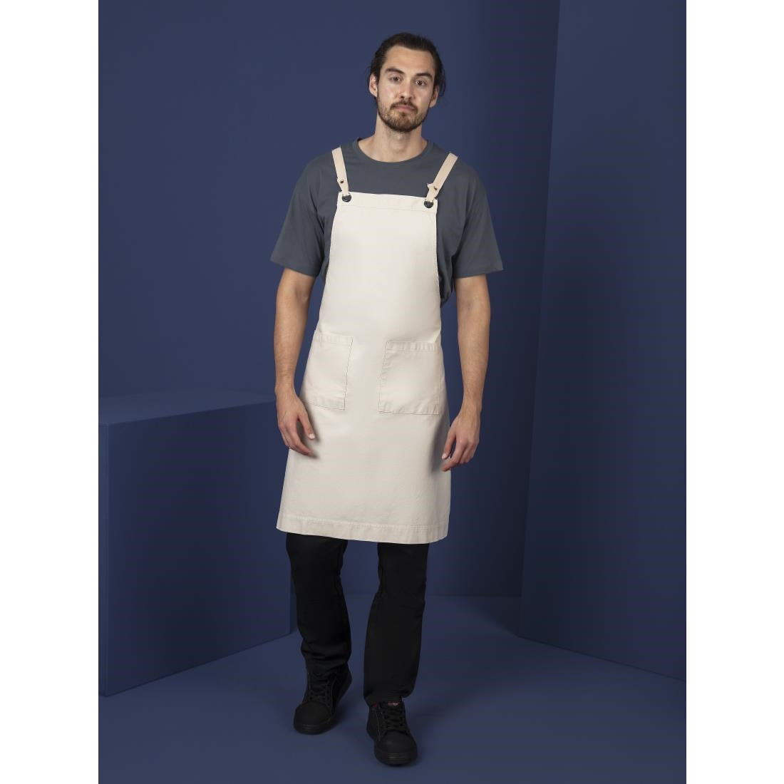 Southside Cotton Canvas Bib Apron Stone