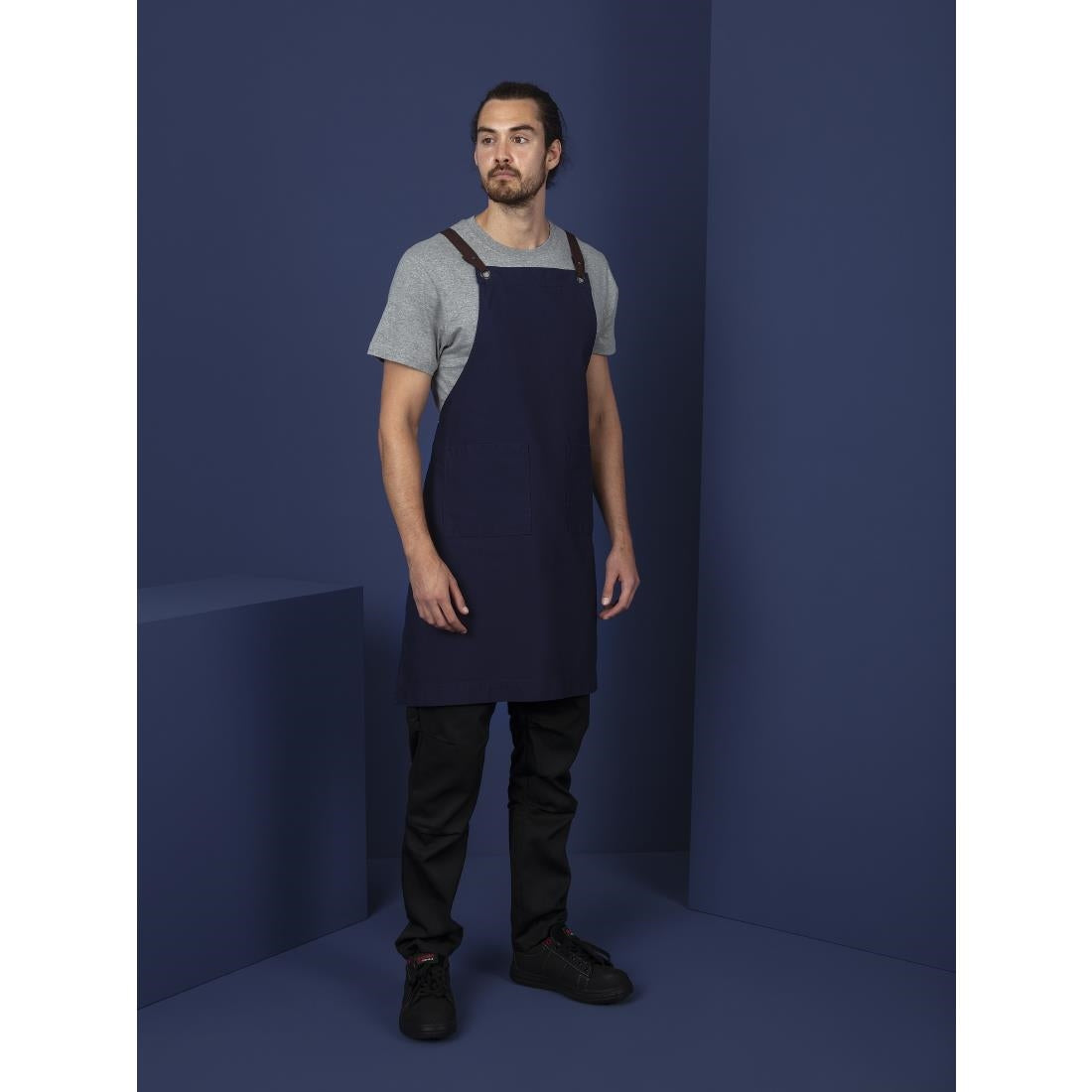 Southside Cotton Canvas Bib Apron Navy