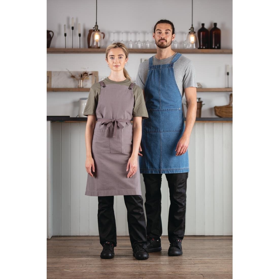 Southside Cotton Canvas Bib Apron Washed Grey