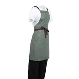 Southside Linen Blend Bib Apron Forest Green