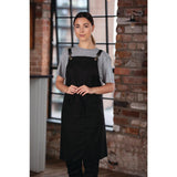 Southside Linen Blend Bib Apron Black