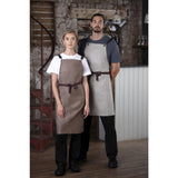 Southside Linen Blend Bib Apron Taupe