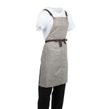 Southside Linen Blend Bib Apron Taupe