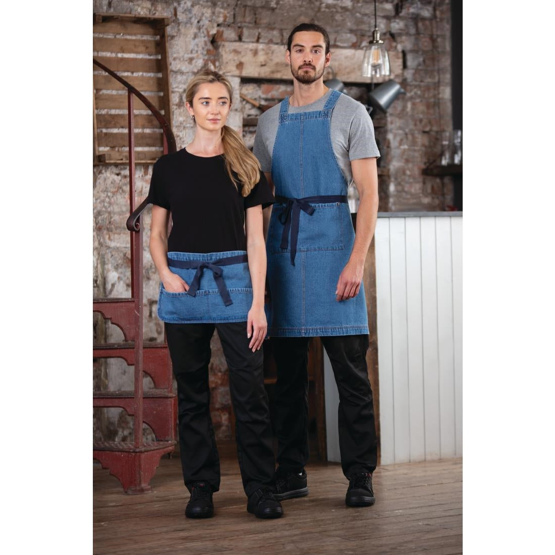 Southside Denim Bib Apron Light Blue