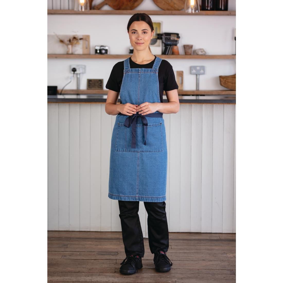 Southside Denim Bib Apron Light Blue