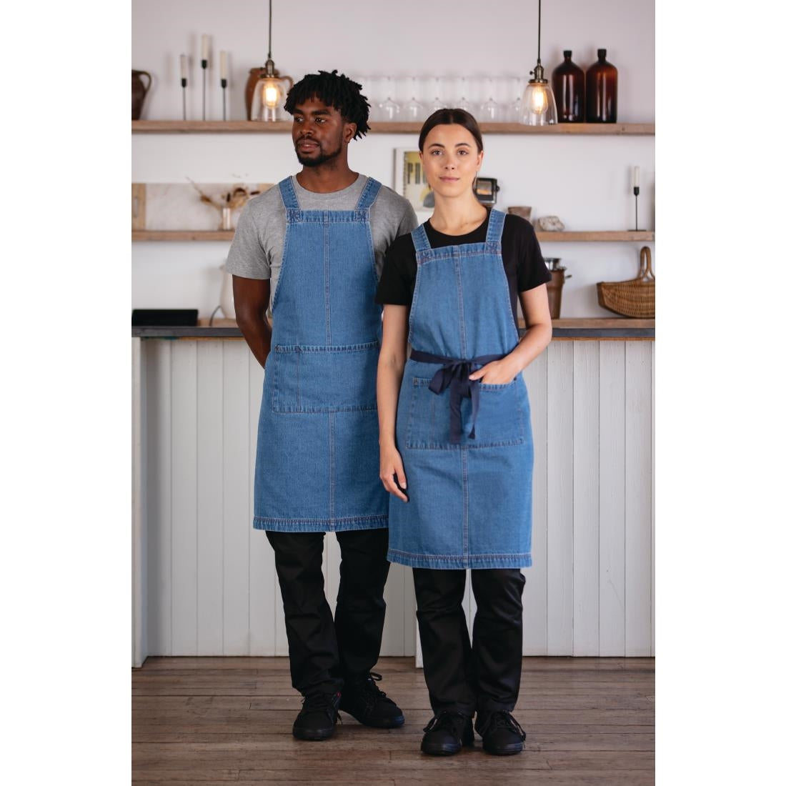 Southside Denim Bib Apron Light Blue