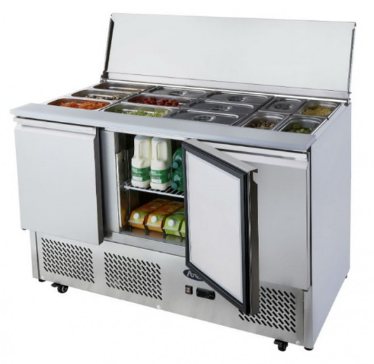 3 Doors Sliding Lid Saladette Fridge 1365mm ESL3850