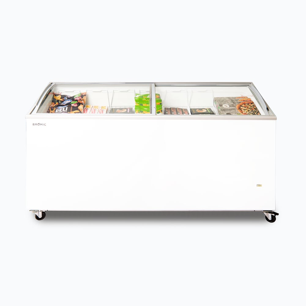 Display Chest Freezer - 555L -  Curved Glass Top