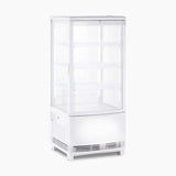 Countertop Fridge - 80L - 1 Door - Curved Glass - White