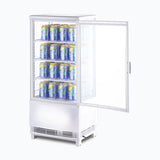 Countertop Fridge - 80L - 1 Door - Curved Glass - White