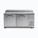 Pizza Prep Fridge - 2  Doors - 1702mm - 9 Pans PP1700