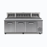 Pizza Prep Fridge - 3  Doors - 2370mm - 12 Pans PP2370