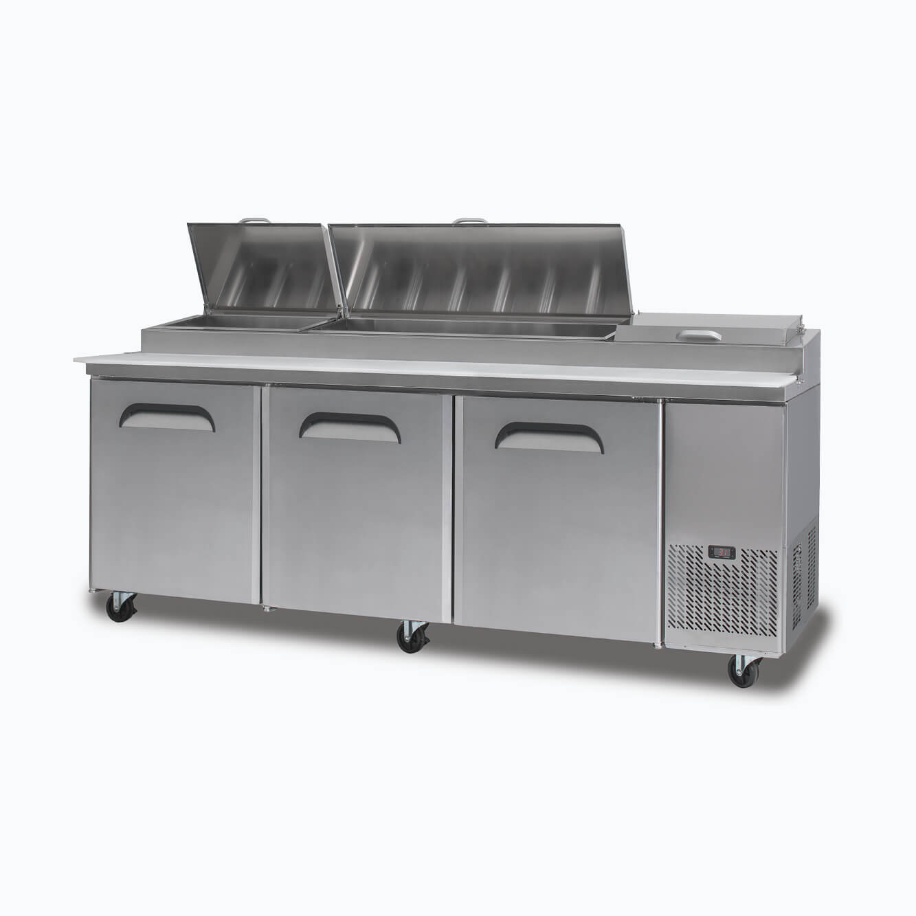 Pizza Prep Fridge - 3  Doors - 2370mm - 12 Pans PP2370