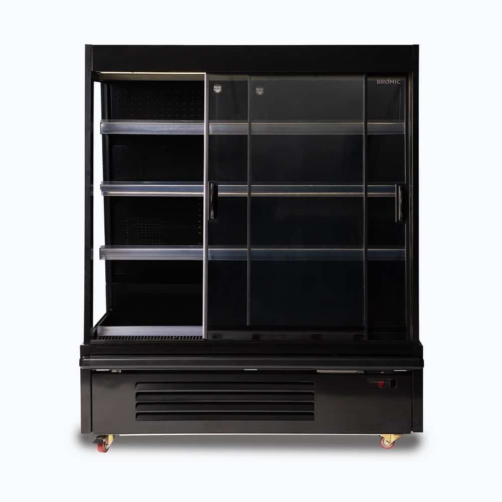 Semi Vertical Display Fridge - 1250mm - 2 Doors - Sliding