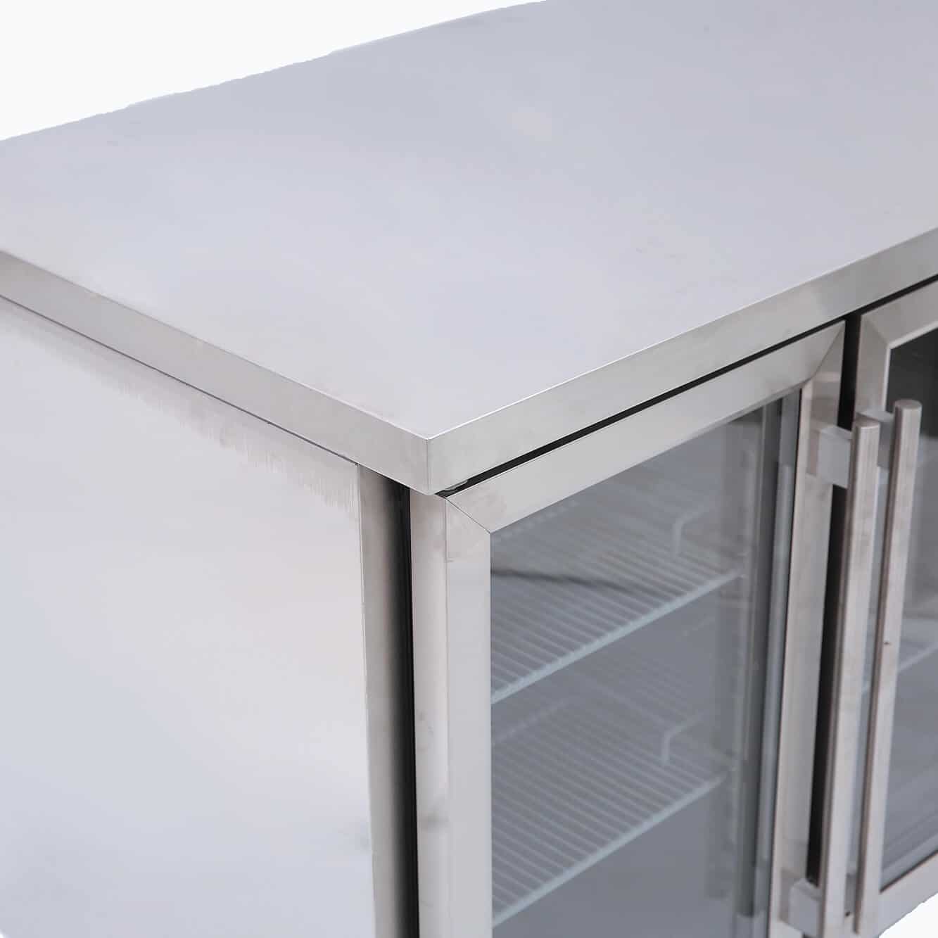 Under Bench Display Fridge - 282L - 2 Doors - Glass