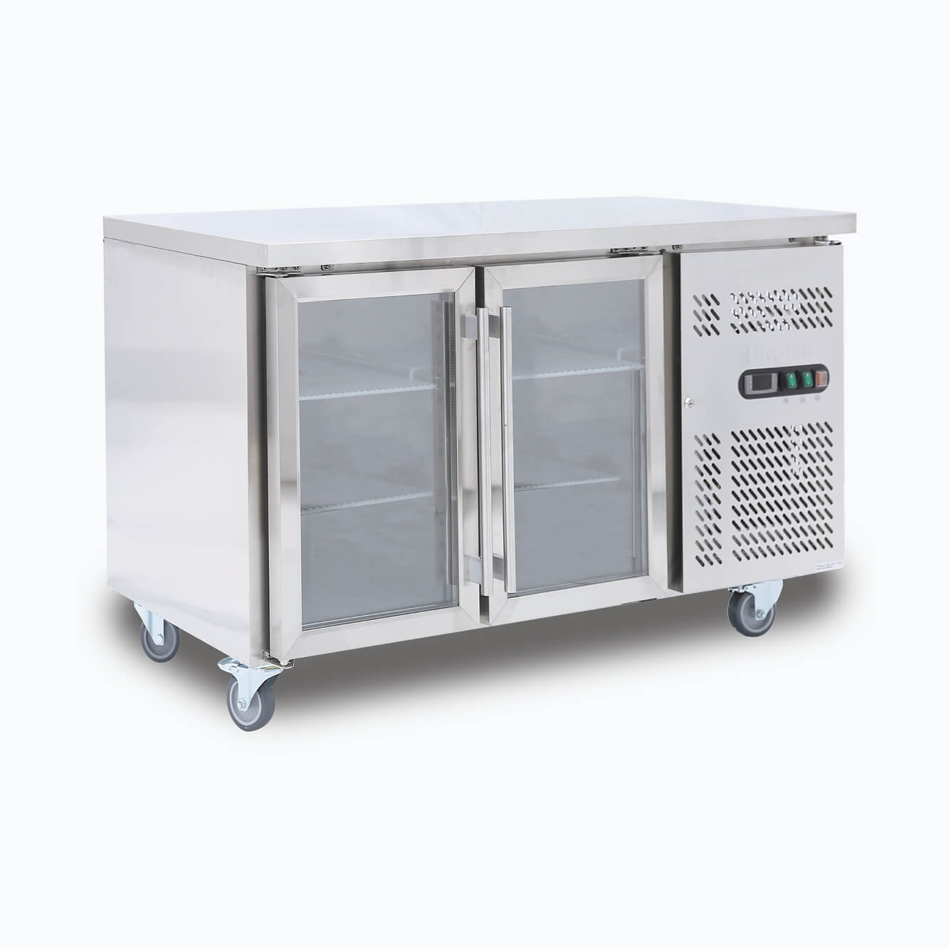 Under Bench Display Fridge - 282L - 2 Doors - Glass