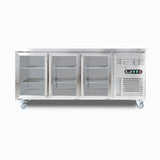 Under Bench Display Fridge - 417L - 3 Doors - Glass