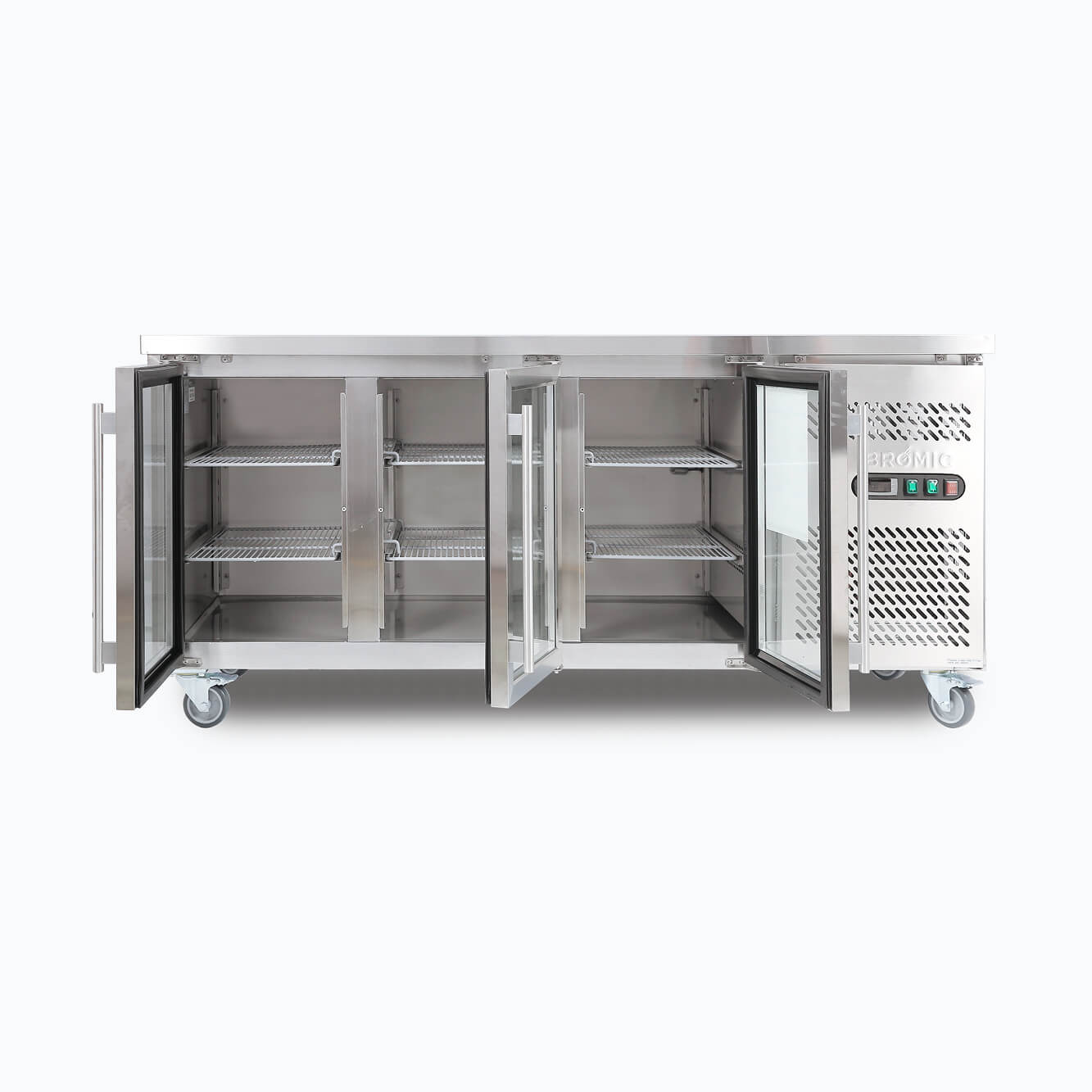 Under Bench Display Fridge - 417L - 3 Doors - Glass