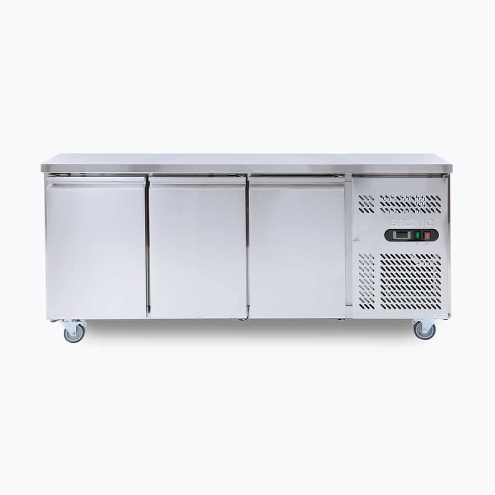 Under Bench Fridge - 417L - 3 Doors - Stainless Steel