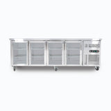 Under Bench Display Fridge - 553L - 4 Doors - Glass