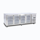 Under Bench Display Fridge - 553L - 4 Doors - Glass