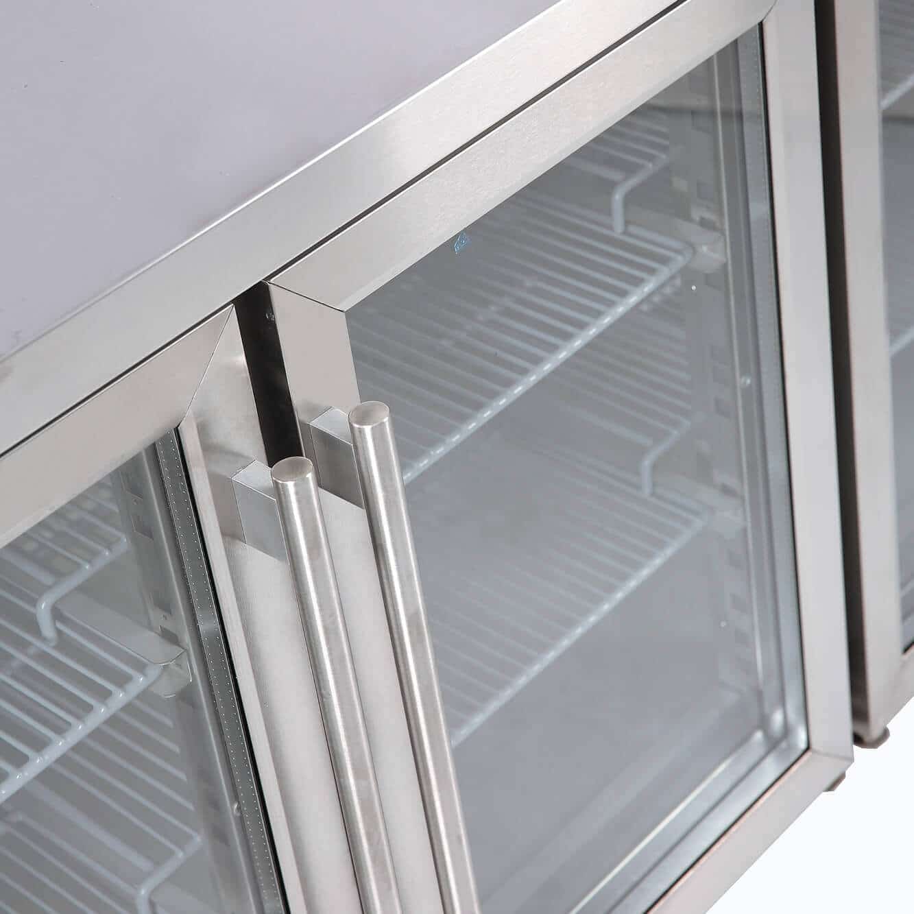 Under Bench Display Fridge - 553L - 4 Doors - Glass