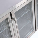 Under Bench Display Fridge - 553L - 4 Doors - Glass